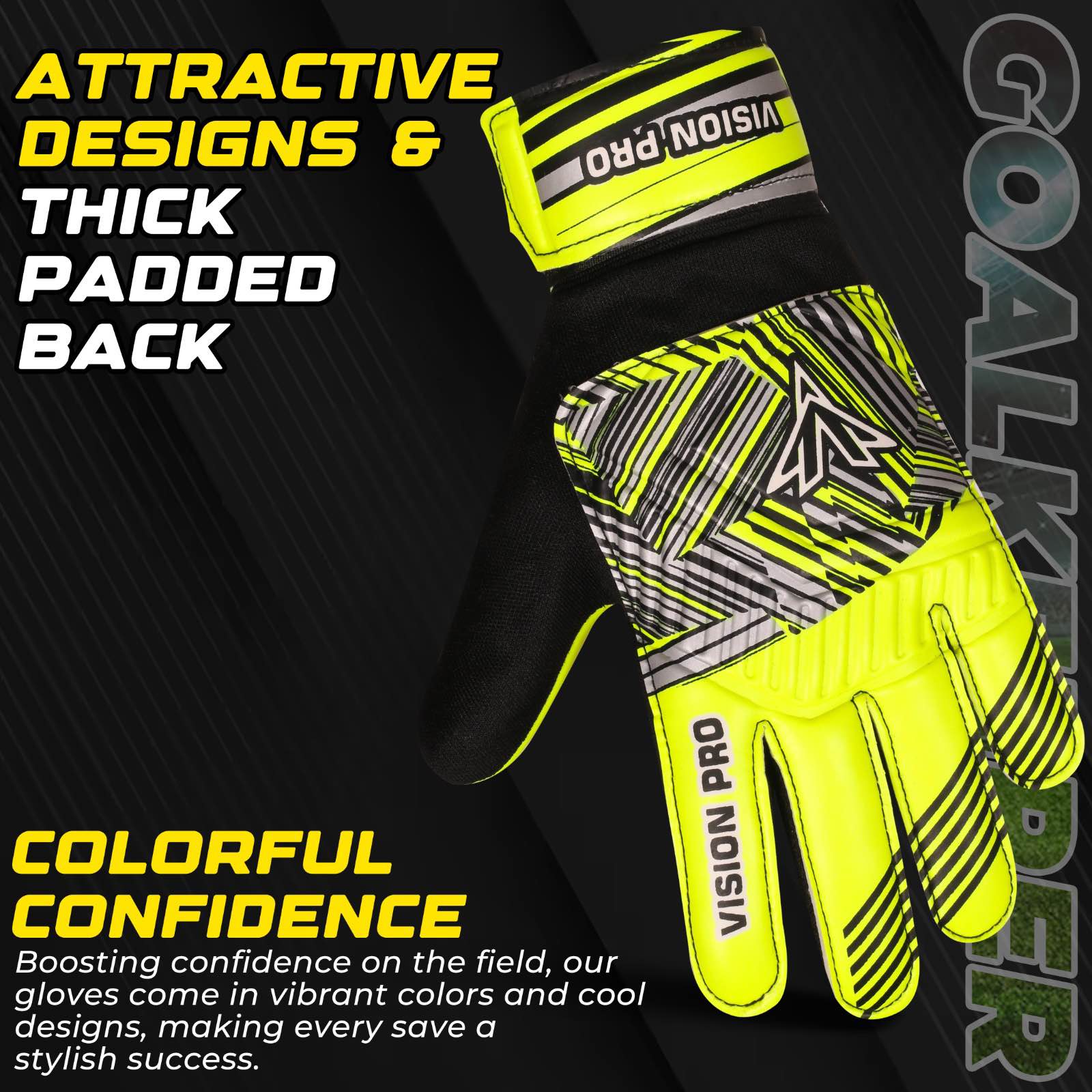 Kids Goalkeeper Gloves Soccer Goalie Football Glove Super Grip Double Wrap Wristband Training Gloves youth Sizes For Boys and Girls