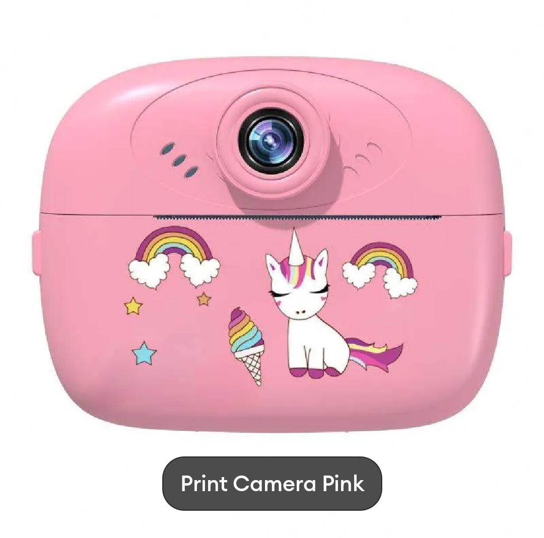 smart Digital Dual Lens instant Print camera For kids 1080 P Vedio Recorder & Selfie Camera With Tharmal Printer Camera 2.4" IPS Screen Mini Portable Camera With Games Best Gift For Gift For Both Girls And Boys ! Children Digital Camera Toys For Kids