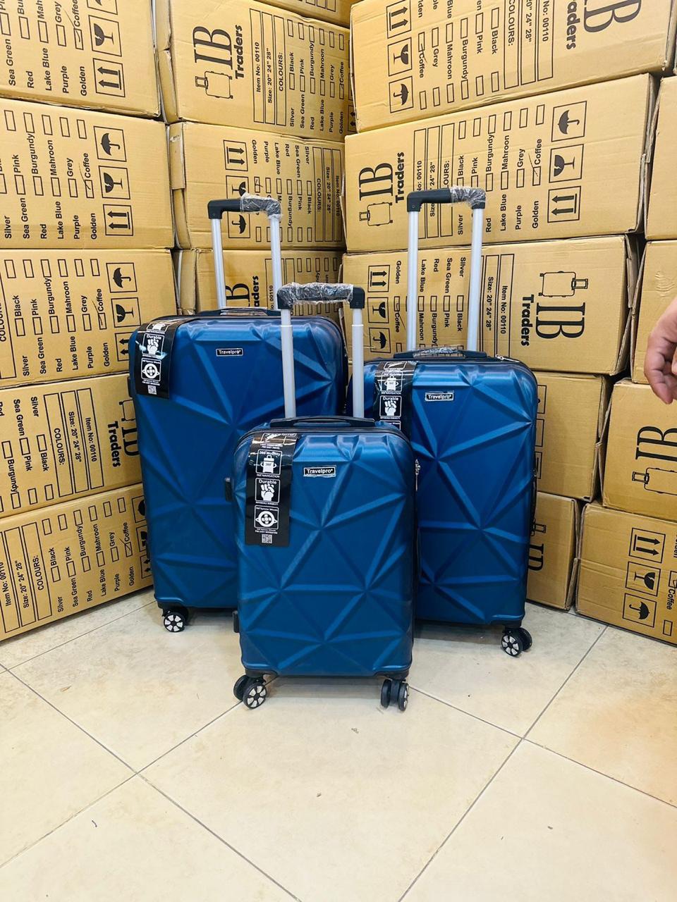 Travel Pro Hard Top Luggage Trolley Case Suitcase 3 Pieces Set