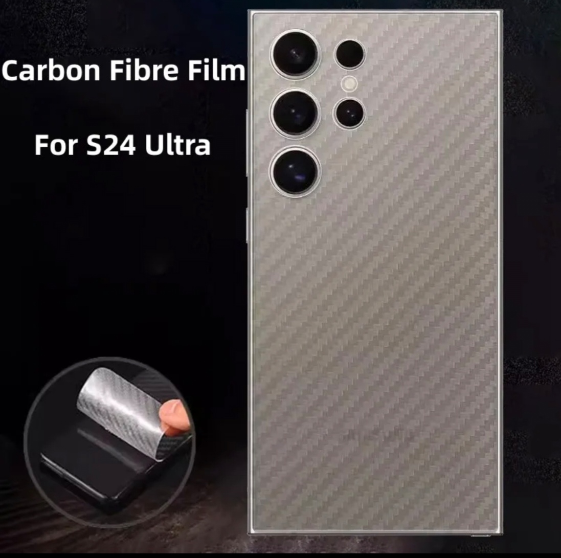 Samsung Galaxy S24 Ultra Carbon Fiber Transparent Back Sheet with Edges price in Pakistan