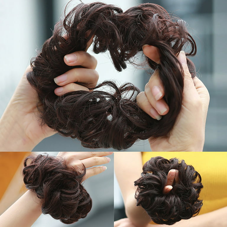 Black Color Hair Jura Extension And Dark Brown Hair Extension For Women And Girls Big Hair Volumizer Bun And Poni Extension Natural Look Soft Synthetic Hair Jura For Bridal Party Office And Daily Wear Elegant Hair Styling Tool