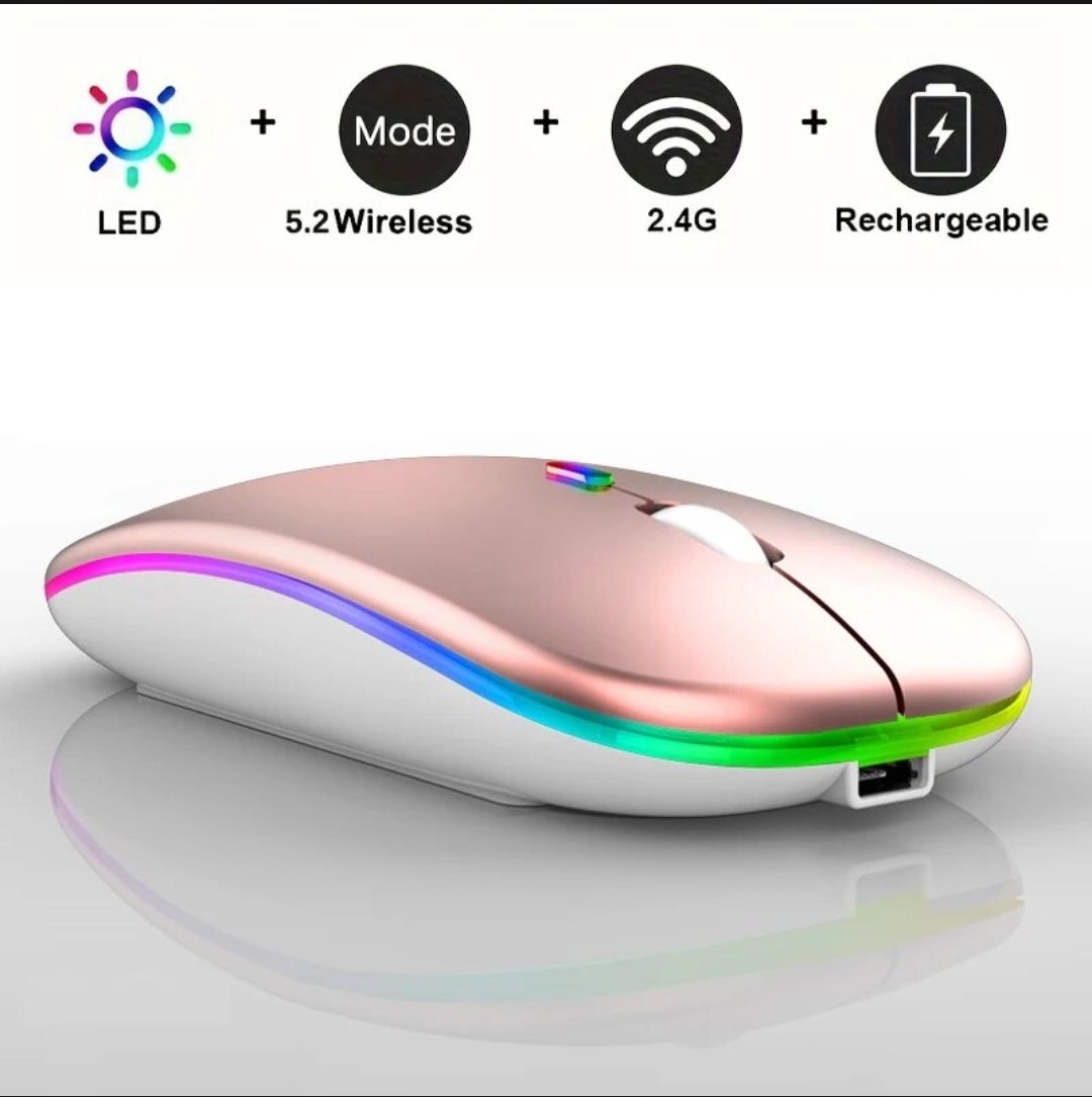 Wireless Mouse Gaming Mouse Backlight USB Compatible RGB Rechargeable Mice Silent Backlit Ergonomic Gaming Mouse for Laptop PC |