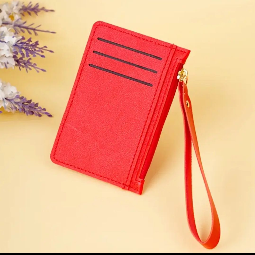 Women's Minimalist Credit Card Holder Solid Color Clutch Wallet Portable Simple Coin Purse
