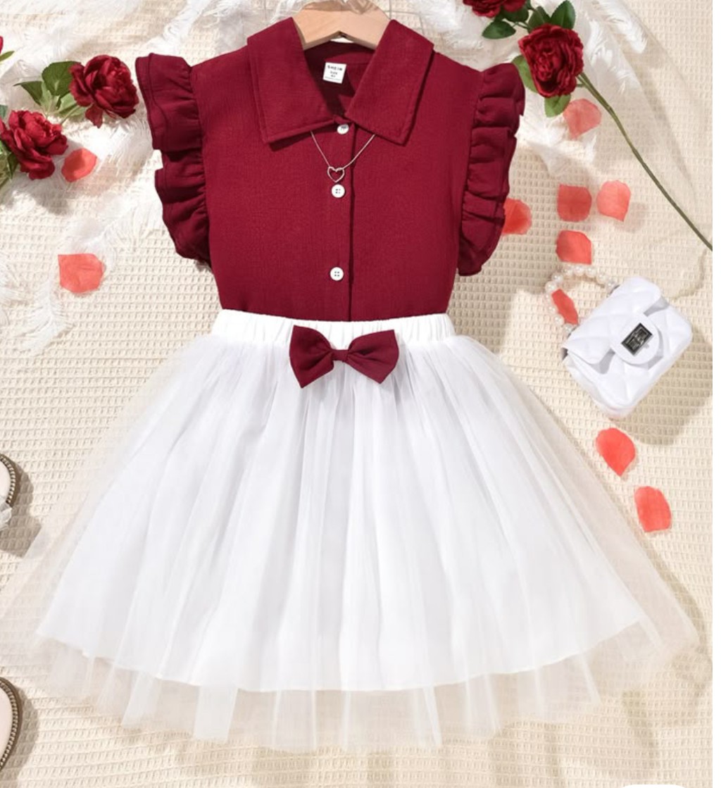 2 piece dress baby girl summer skirt and shirt
