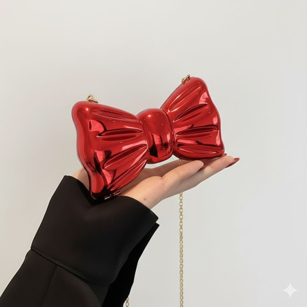 Trendy Acrylic Moon Shaped Base Box Mini Clutch for Girls | Luxury Oval Bow, Heart, Shell, Flower Shape Evening Handbag | Eid Festival, Party, Wedding & Formal Fashion Bag(Perfect Gift For Her)