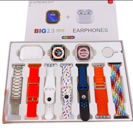 H20 Smart Watch 7 Strap Set Bluetooth Calling Fitness Tracker Large HD Display Wireless Charging for Android & iOS