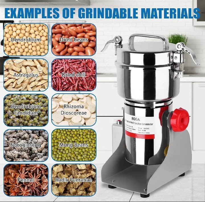 Silver Crest Multi-Purpose High-Speed Electric Grinder & Crusher - Stainless Steel Kitchen Machine for Spices, Coffee Beans & Dry Food