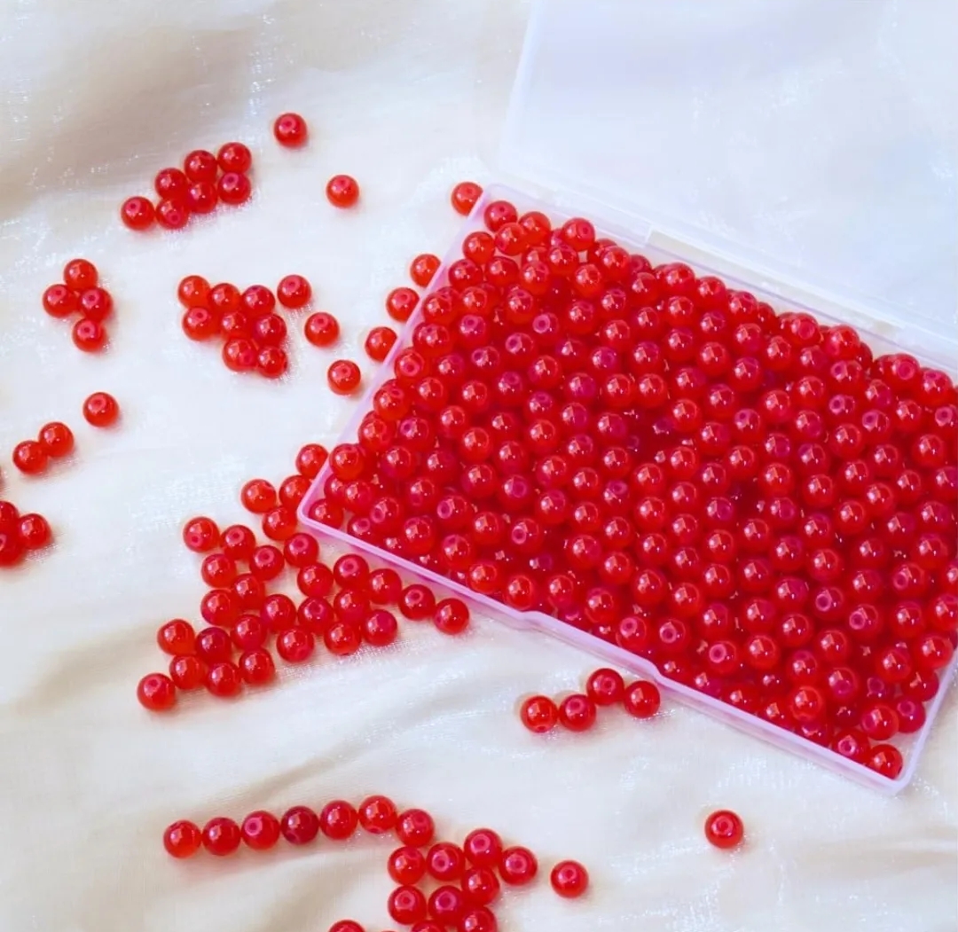 Black Pearl Beads For Jewelry Making 500Pcs 8mm Black Round Pearl Round Beads with hole for Crafts , Bracelet and Necklace making