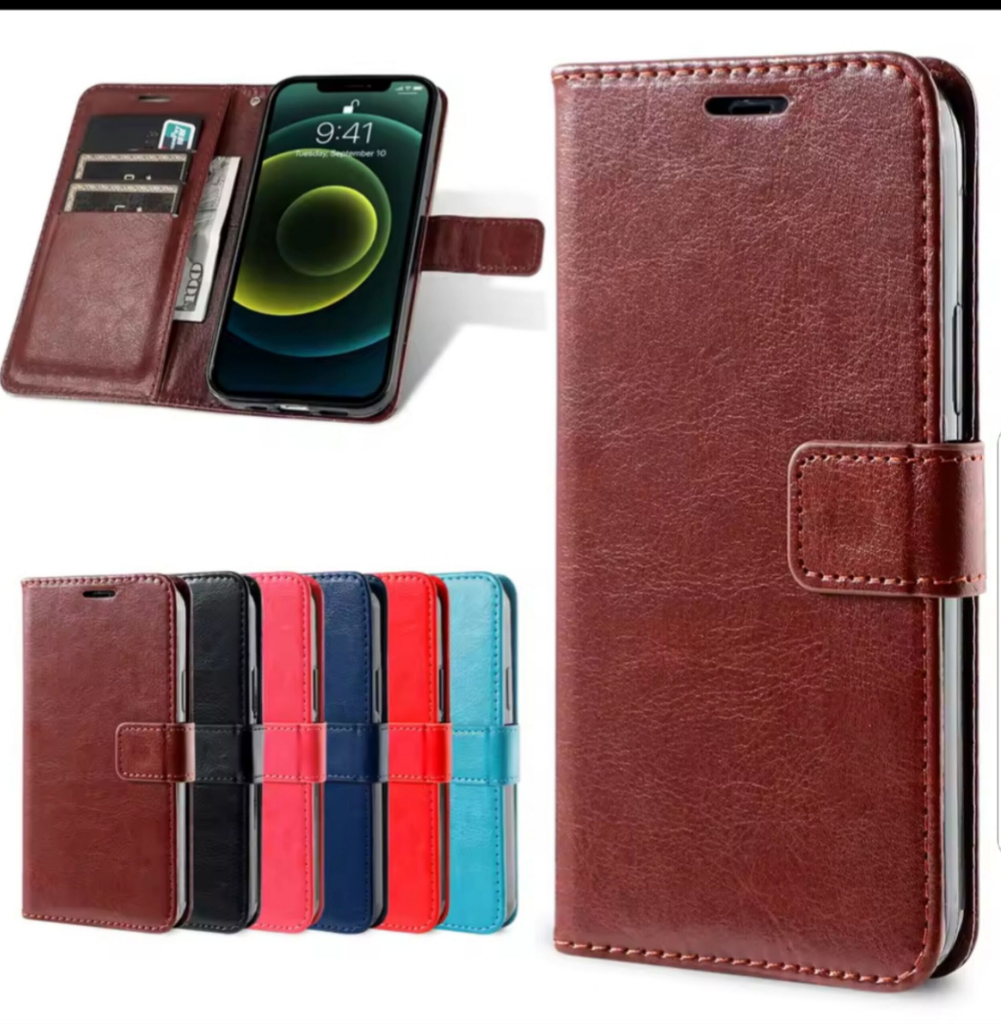 Xiaomi Redmi 14C Flip Book Cover - Premium Leather Megantic Flip Book Covers With Card Holding Option China Quality