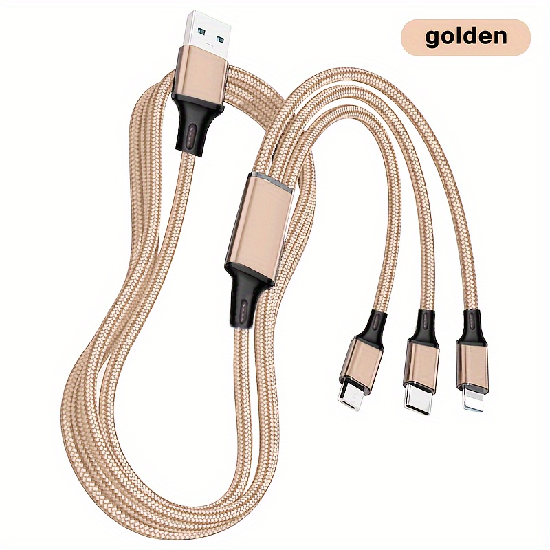 Fast Charging Cable – Nylon Braided Multi Connector USB Data Cable Type-C & Micro Support