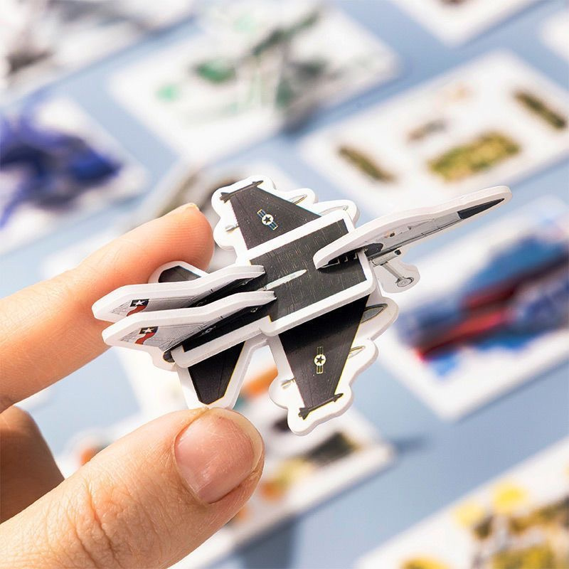 30Pcs 3D Fun Tank Plane Stereoscopic Puzzle Children's Creative DIY Toys Kindergarten Education Handmade Assembly Puzzle Cards