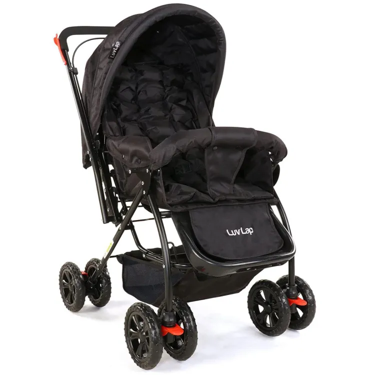IMPORTED HGIH QUALITY 8 Big Tyres Alloy Foldable Baby Stroller RED/BLACK/GREEN/BLUE FANCY For Newborn Double Handle1 Baby Stroller pram Foldable Seat Adjustable Buggy Travel Carriage Pushchair"