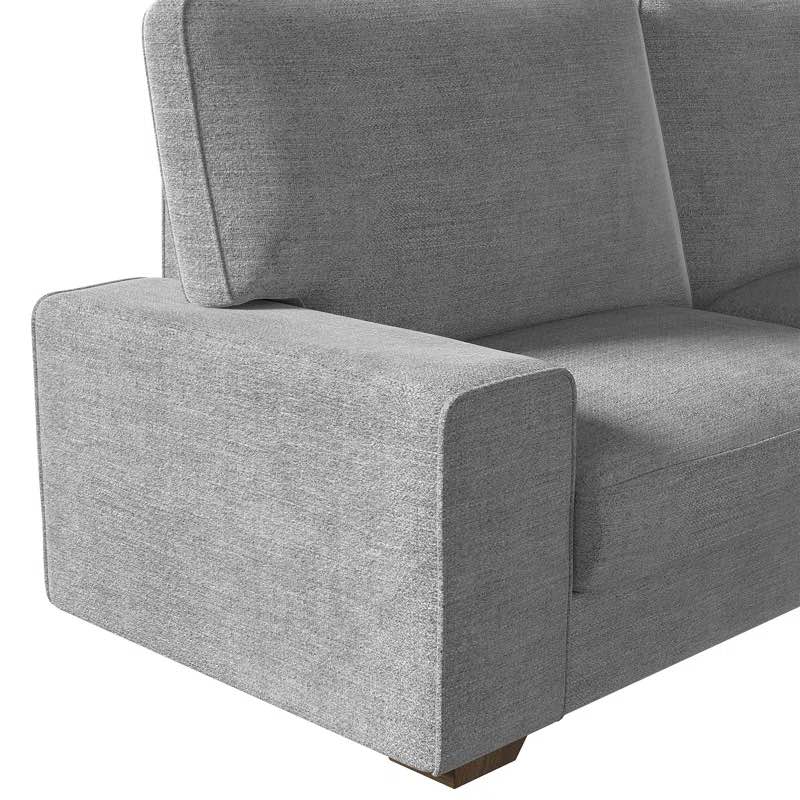 Square Arm Sofa 3 Seater Modern Upholstered couch With 2 Toss Pillows ...