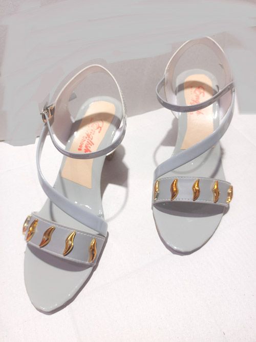 Stylish Platform Heel Sandals for Girls – Lace-Up, Reptile Leather, 2.5"