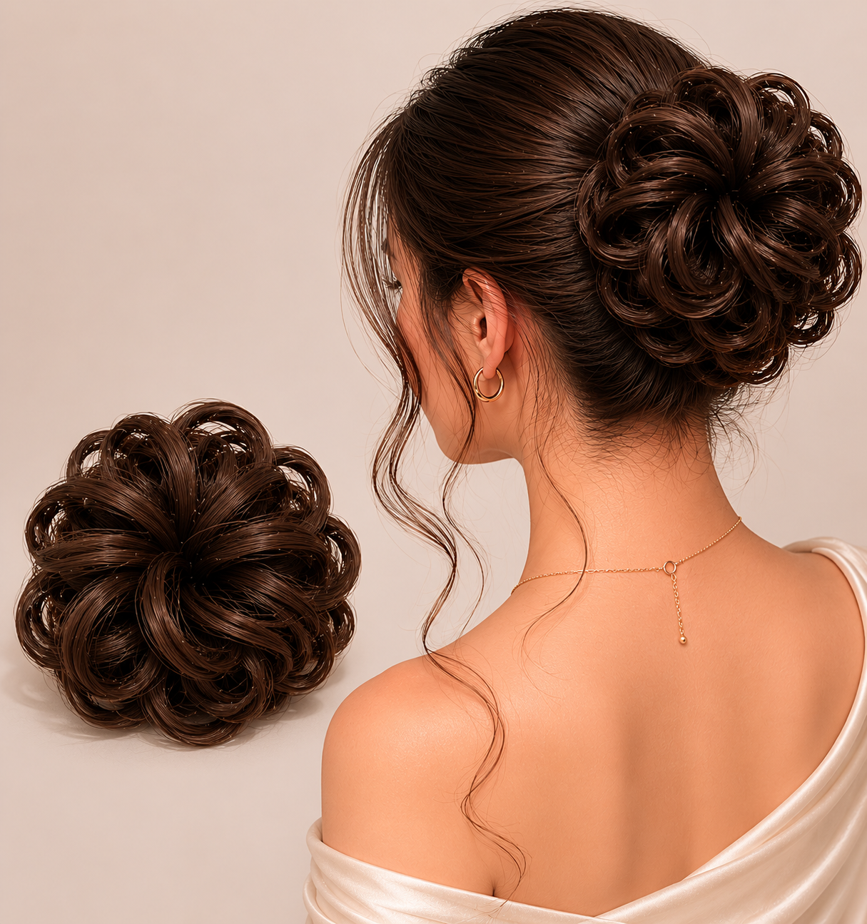 Hair Extensions Synthetic Hair Jura Scrunchie Hair Bun Extension Hairpiece For Women Girls Instant Juda Maker Daily Casual Party Bridal Styling