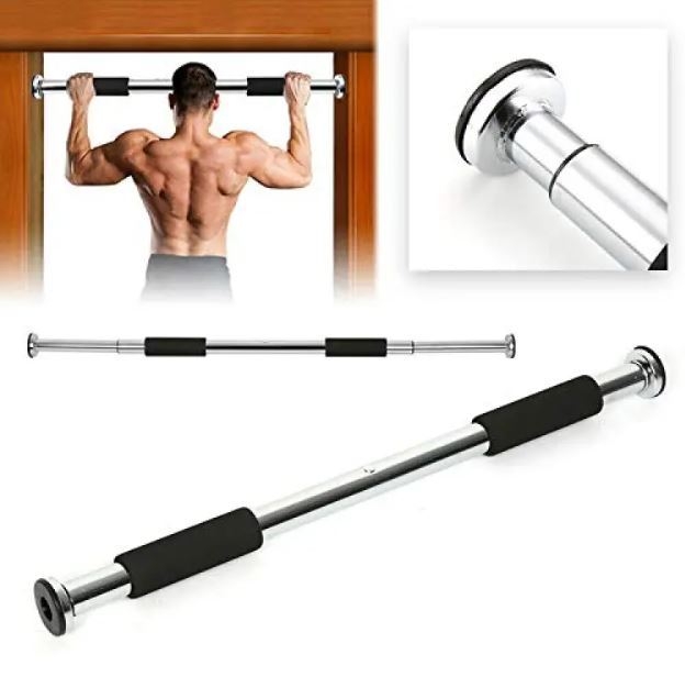 Iron Door Way Gym Bar - Adjustable Pull Up Bar for Doorway  Chin Up Bar Rod Stand for Home Gym Fitness, Adults & Kids  Door Pullup Bar with Strong Grip Handles