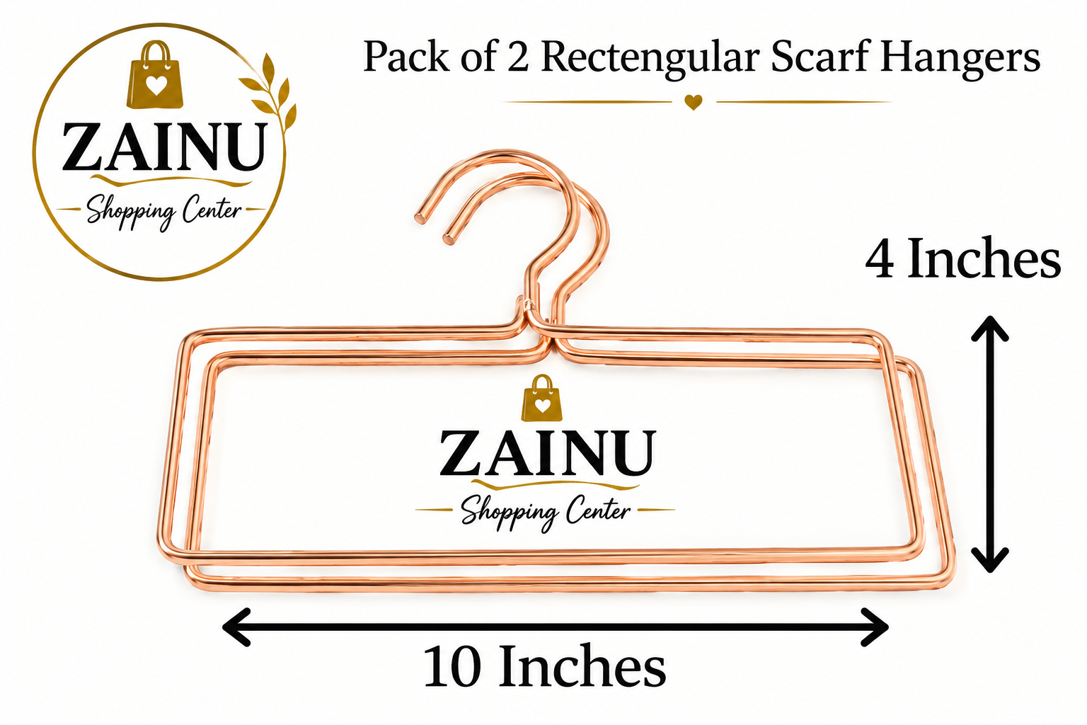 Pack of two fashion Rectangular iron Scarf, Pents And Shawl display Hanger Hijab Hanger Closet organizer
