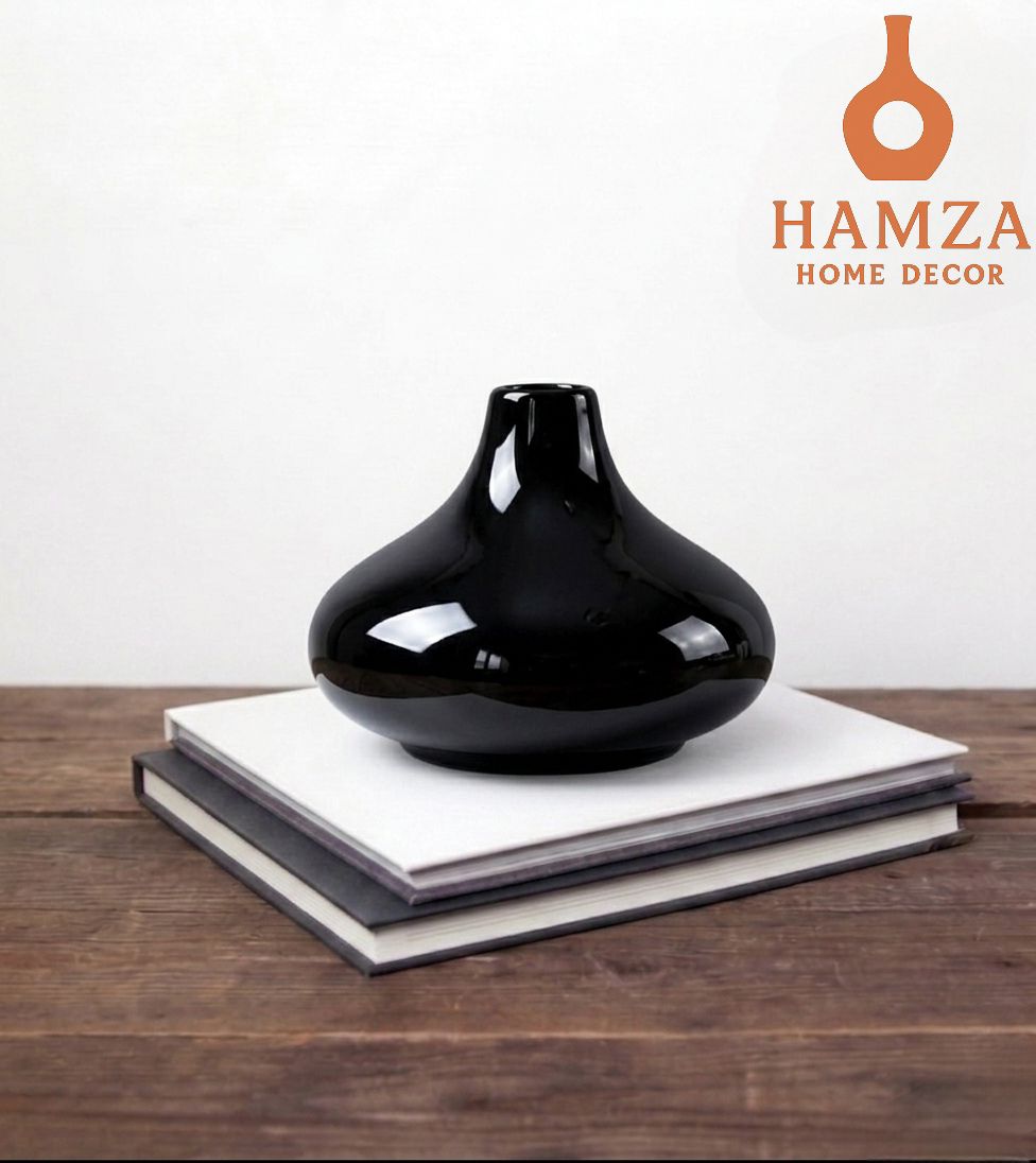 Black & White Minimalist Vase – Handmade Ceramic Home Decor Accent