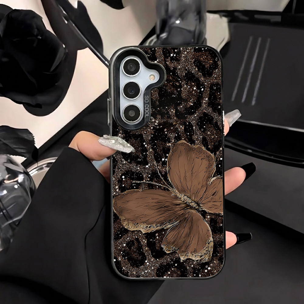 Hard IMD Leopard Case For  S26 Ultra S25 S24 FE A56 5G A17 A55 A54 A16 A15 A53 A52 A36 A35 A34 A33 A14 A13  S23 S22 Cover