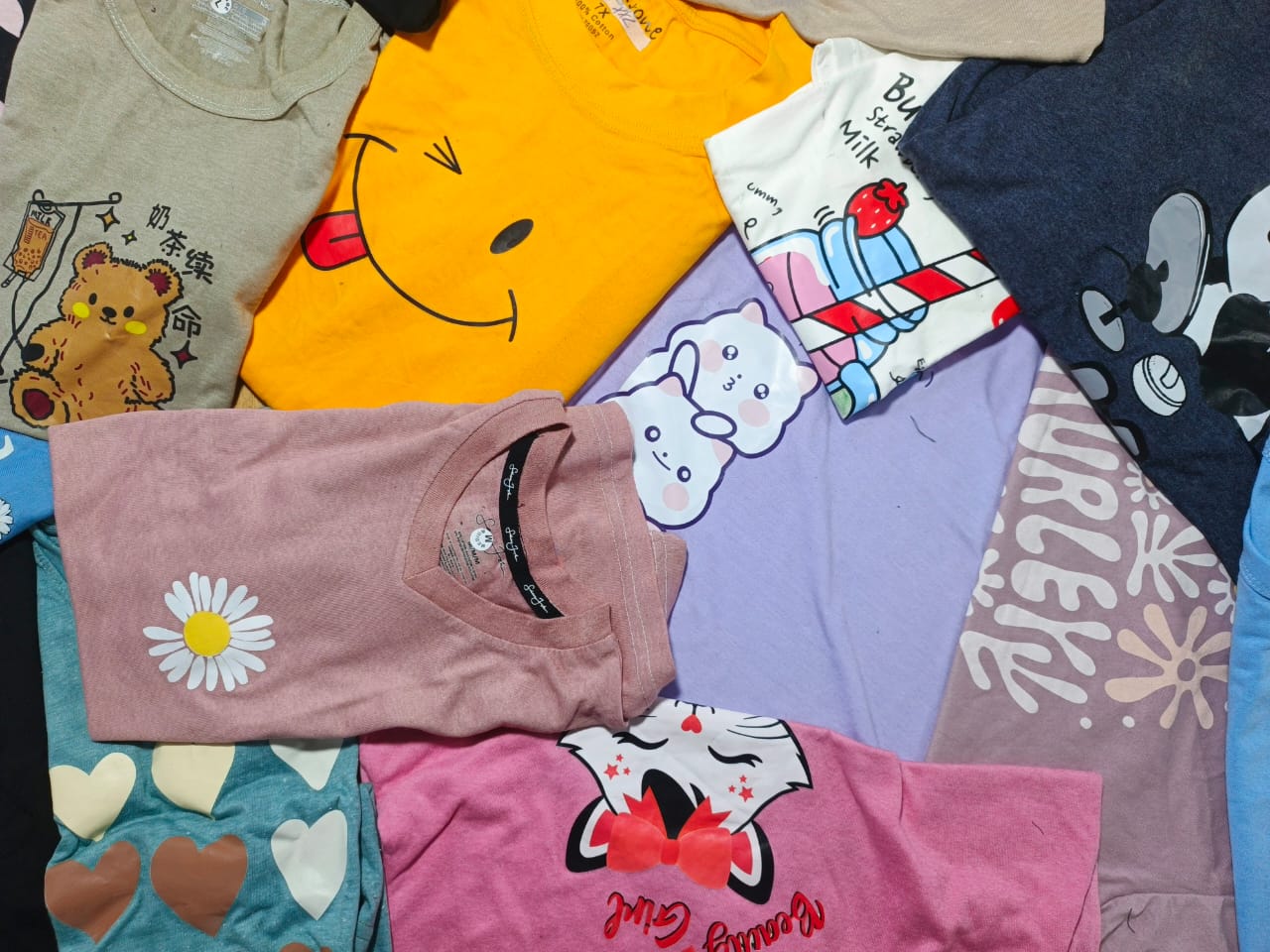 pack of 4 randam pranted Half Selive T Shirts For Girls