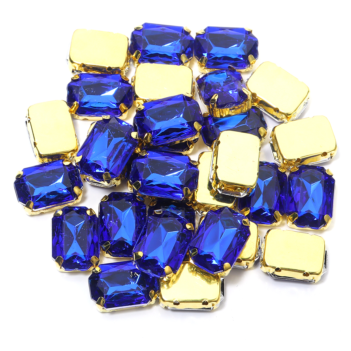 30Pcs Stainless Squar Rhinestone Gold Claw Beads Acrylic Four Hole Claw Beads For Wedding Dress Clothing Crafts Jewelry Findings