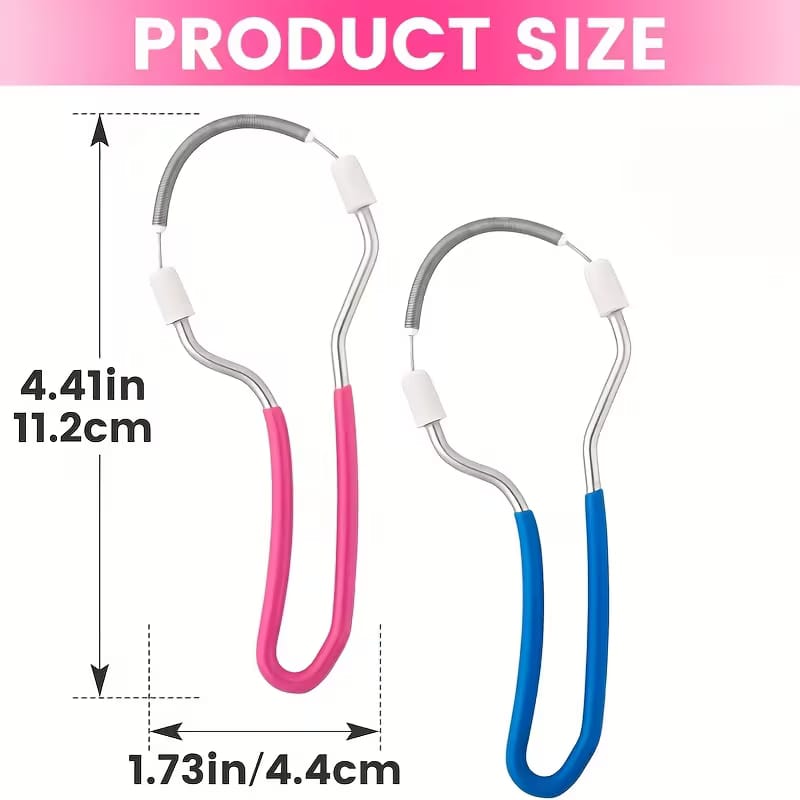 Stainless Steel Painless Hair Remover_ Manual Spring Facial Hair Remover for Women | Upper Lip, Chin & Face Hair Removal Tool | Portable Threading Epilator