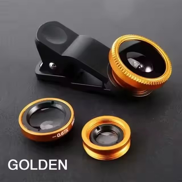 3in1 Fisheye Wide Angle Micro Camera Lens for iPhone  Redmi 3in1 Zoom Fish Eye Len on Smartphone Lenses with Phone Clip