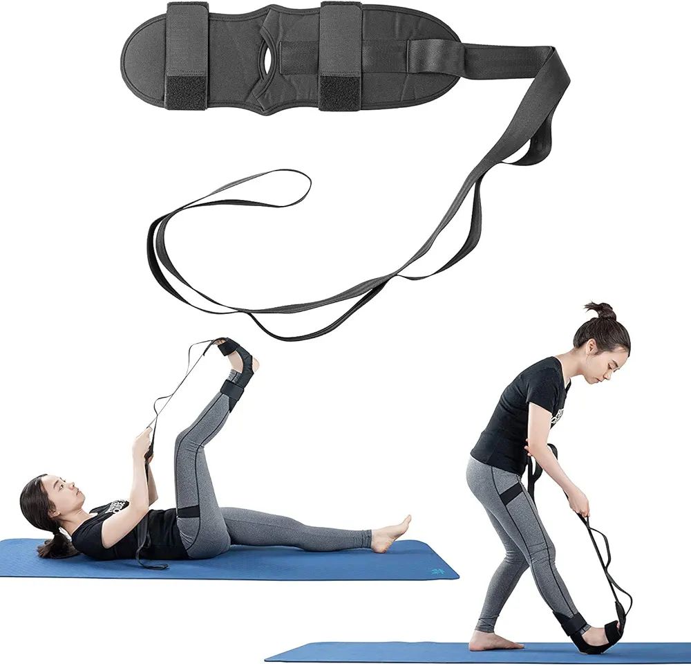 Yoga Foot & Leg Stretch Strap,Foot and Calf Stretcher Belt with Loops -Stretching Strap For Plantar Fasciitis, Heel Spurs, Foot Drop, Achilles Tendonitis & Hamstring , Gymnastic Hamstring Strength Training