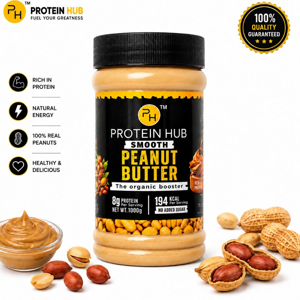 Protein Hub Smooth Natural Peanut Butter – Keto-Friendly | 1 kg