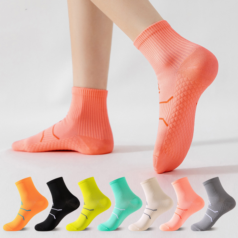 1/3 Pairs Terry Mid-calf Athletic Socks Cross-country Running Basketball Non-slip Athletic Socks