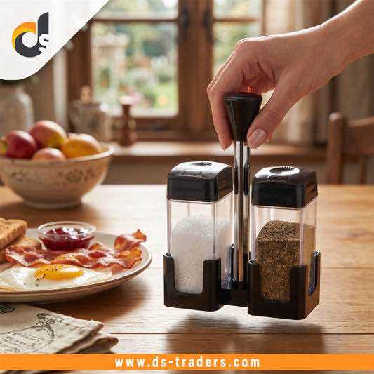 Shayan Cruet Set 2 Piece | Transparent Plastic Oil & Vinegar Bottles | Kitchen Condiment Dispenser Set