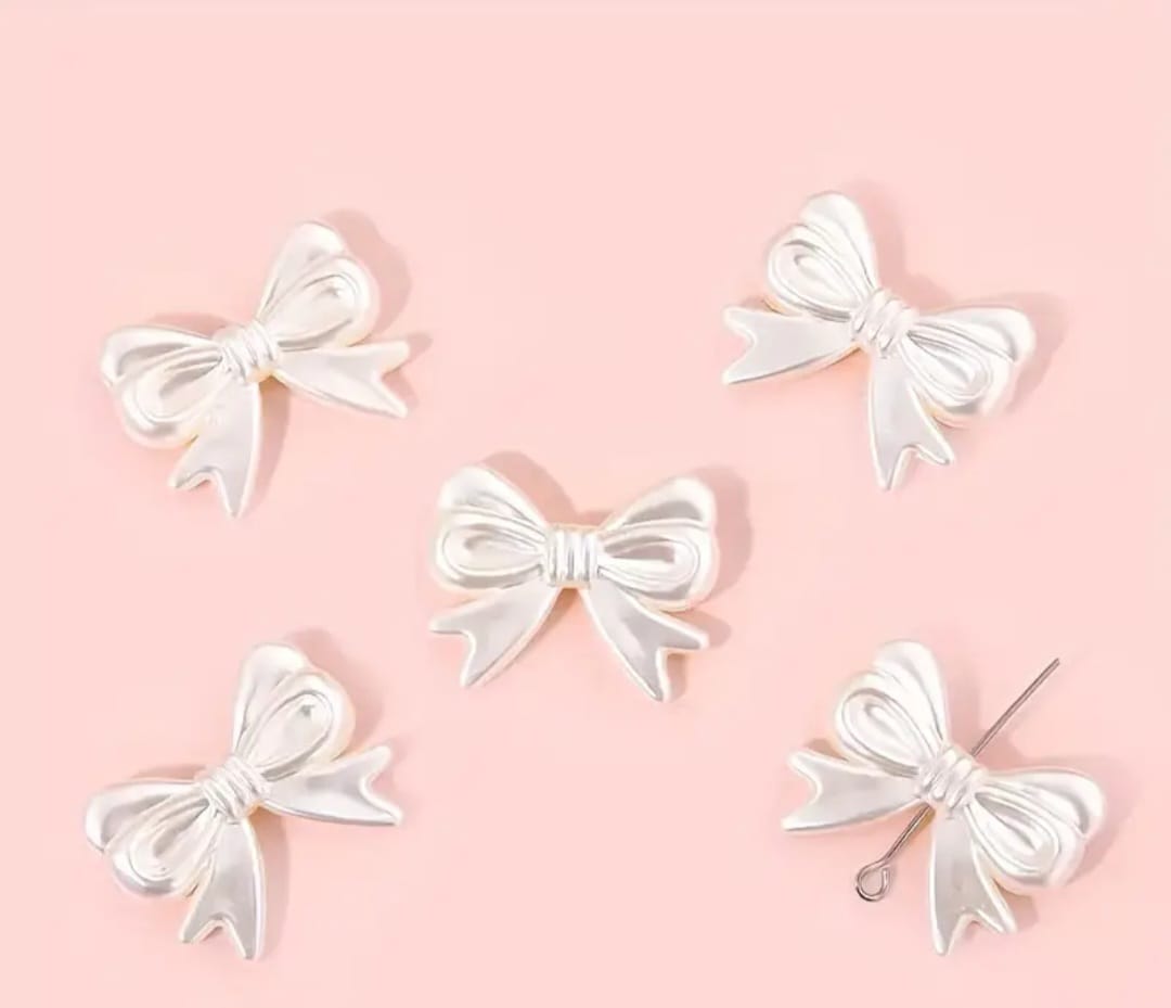 pearl bow charm / colorful bow charm / charm for diy or jewelry making / bow charm