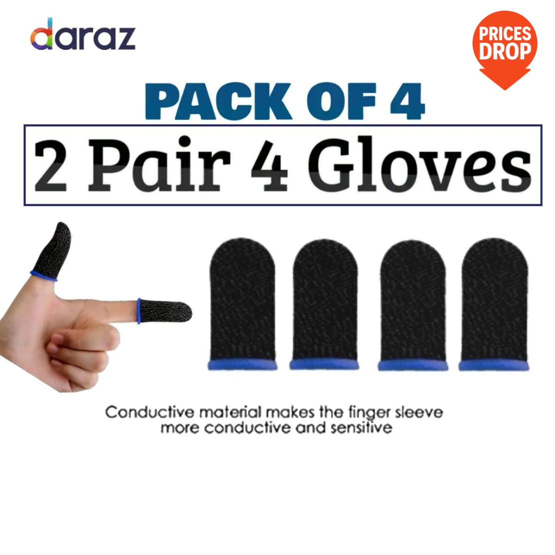 3.9 🎮3 Pairs (6 Pcs) Mobile Gaming Finger Sleeves | Anti-Sweat Thumb Gloves for PUBG & Free Fire | Sensitive Touch, Smooth Control & Breathable Fabric