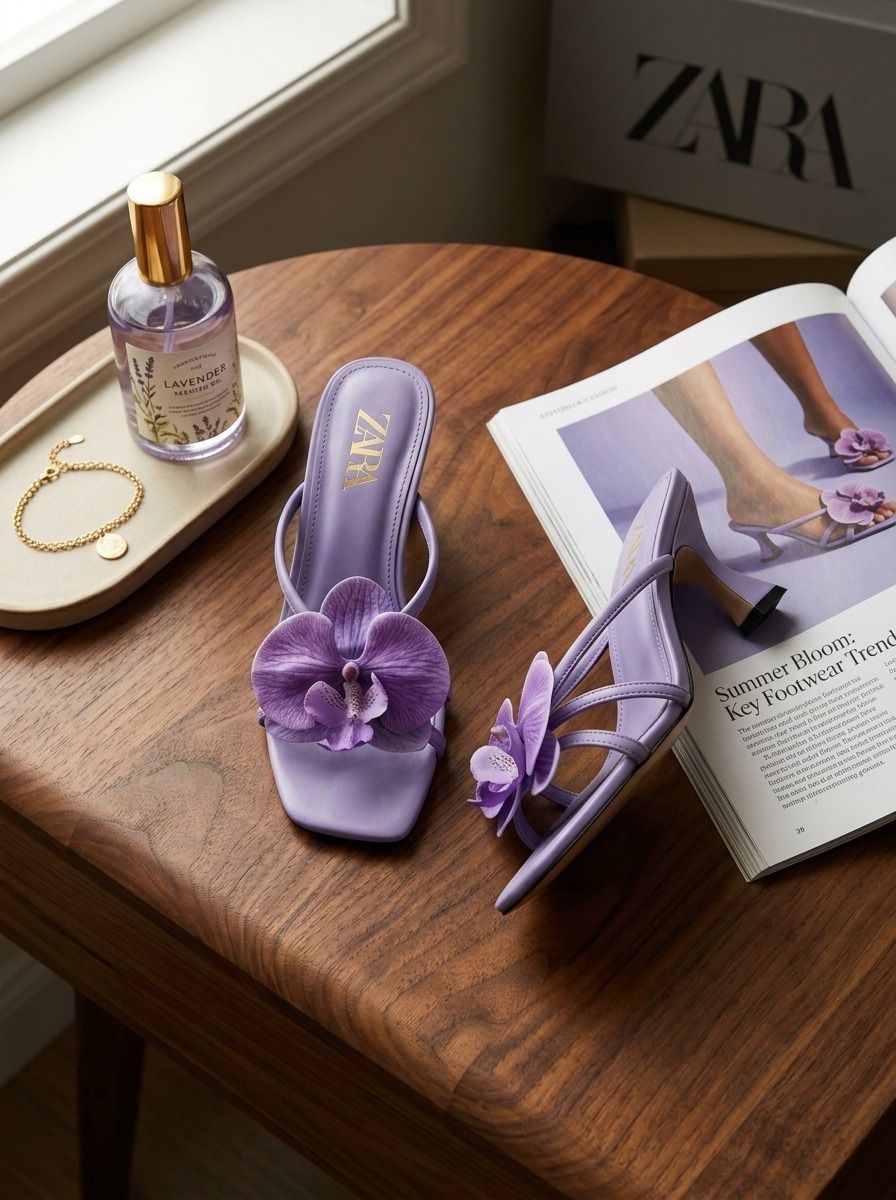 New Style Zara Flowers Heels For Girls&Women
