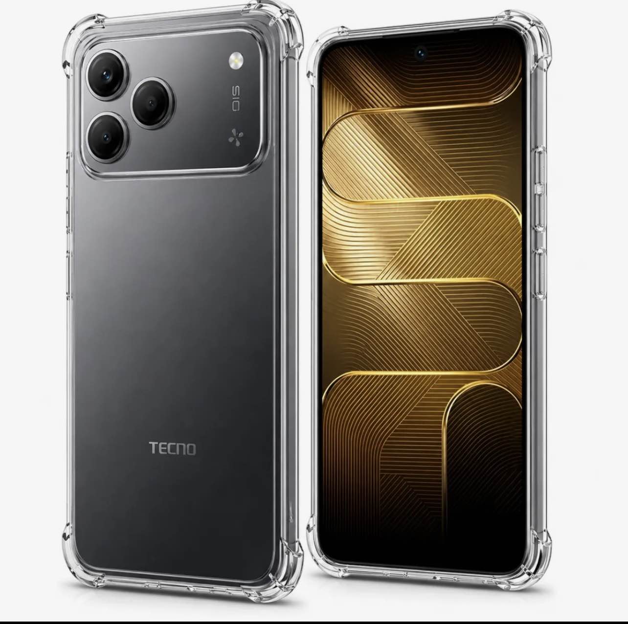 Techno Spark 50 Back Cover Transparent Extra Bumper Anti Shock Soft Crystal Clear Cover