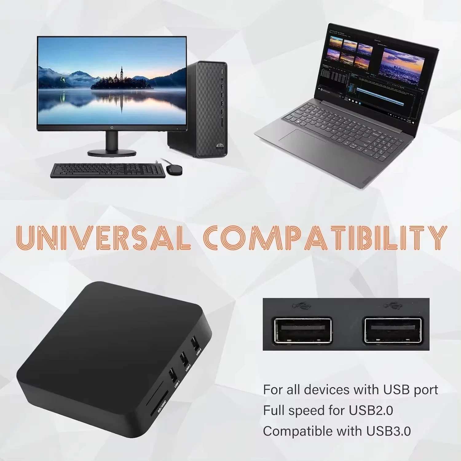 All In One Memory Card Reader 480Mbps USB External Cardreader SD SDHC MMC M2 MS XD CF TF Reader Adapter For MP3 Digital Camera