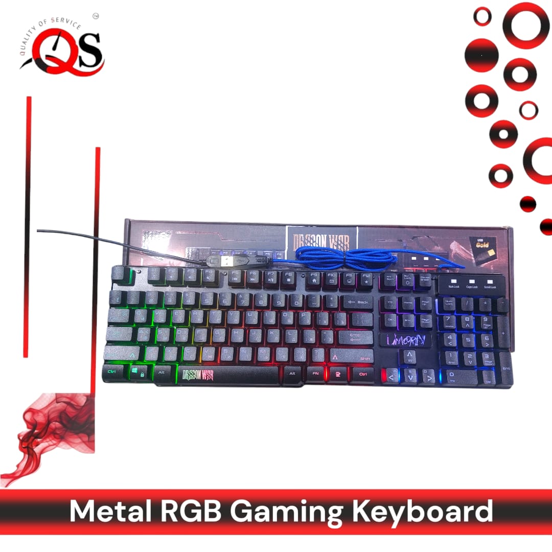 QS Wired Keyboard for Gaming & Office - USB Membrane Keyboard, Keyboard & Mouse Combo and Metal Keyboard Options