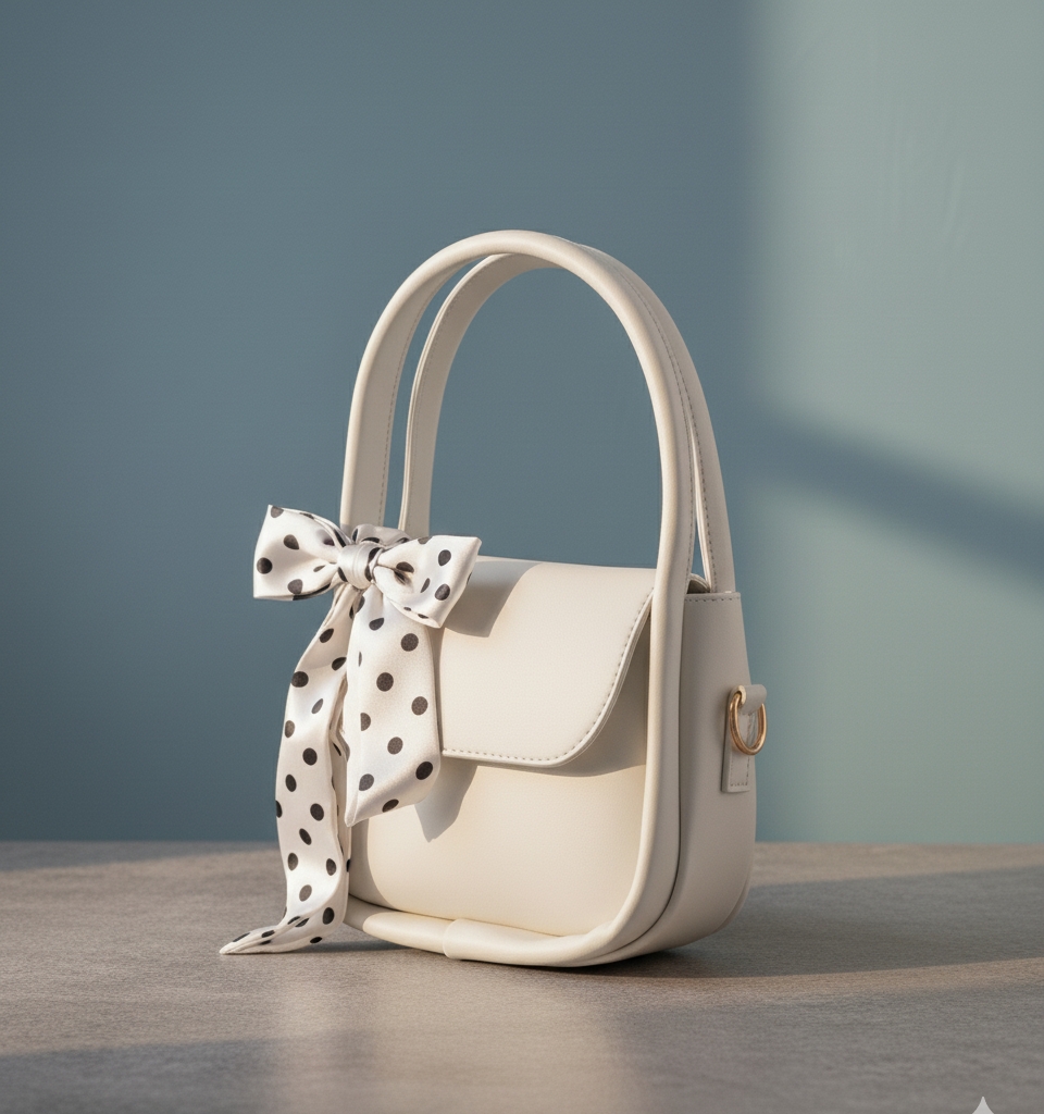 🎀 Elegant Ladies Multicolor Shoulder Bag 👜 | Fashion Crossbody Purse and top handle bag with Polka Dot Bow For Women ✨