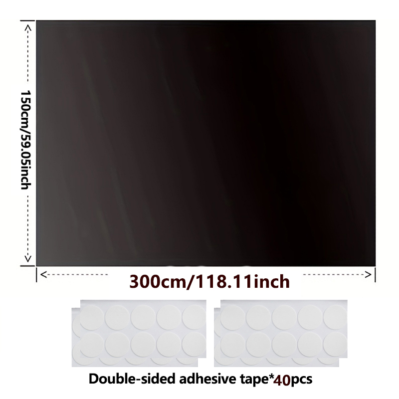 95-98% Blackout Curtain DIY Portable Travel Removable Blocking Darkest Window Film Cloth Self-adhesive Window Shades