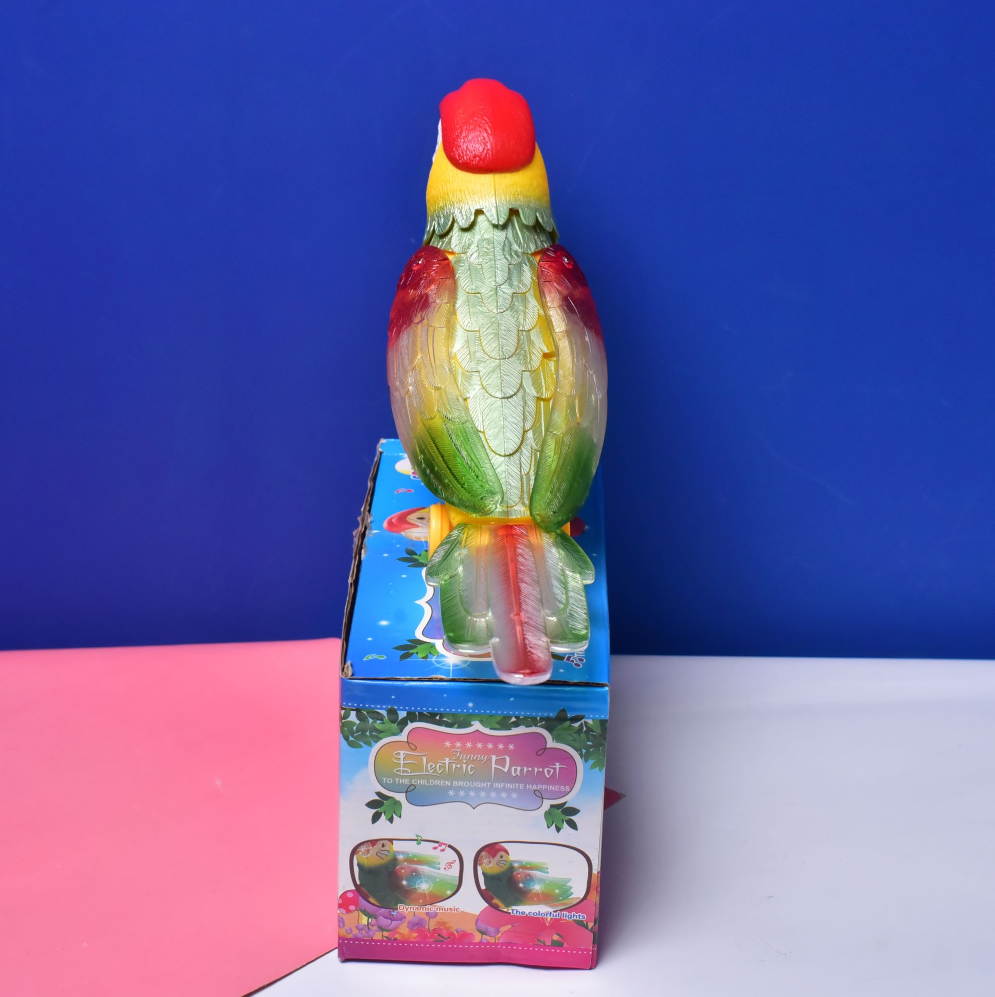 Parrot Model Toy Colorful Lighting and Dynamic Music Original Vocal Battery Operated