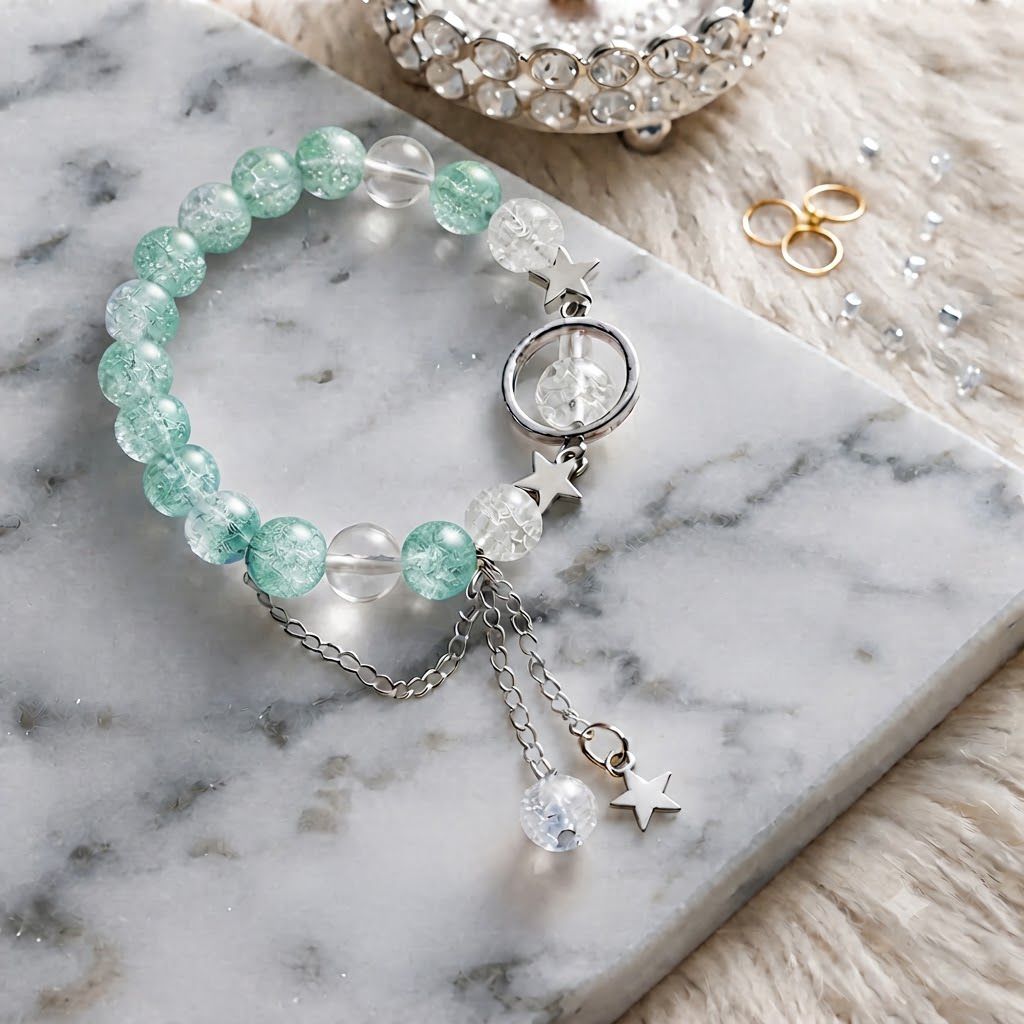 Luxury Handcrafted princess star charms Bracelet,Elegant Minimalist Jewelry for Women & Girls,Aesthetic korean Jewelry,Party Wear Bracelet,Charm Bracelet,Handcrafted adjustable Bracelet for Girls,Galaxy Bracelet,Trending Accessories,Gift for minimalists,