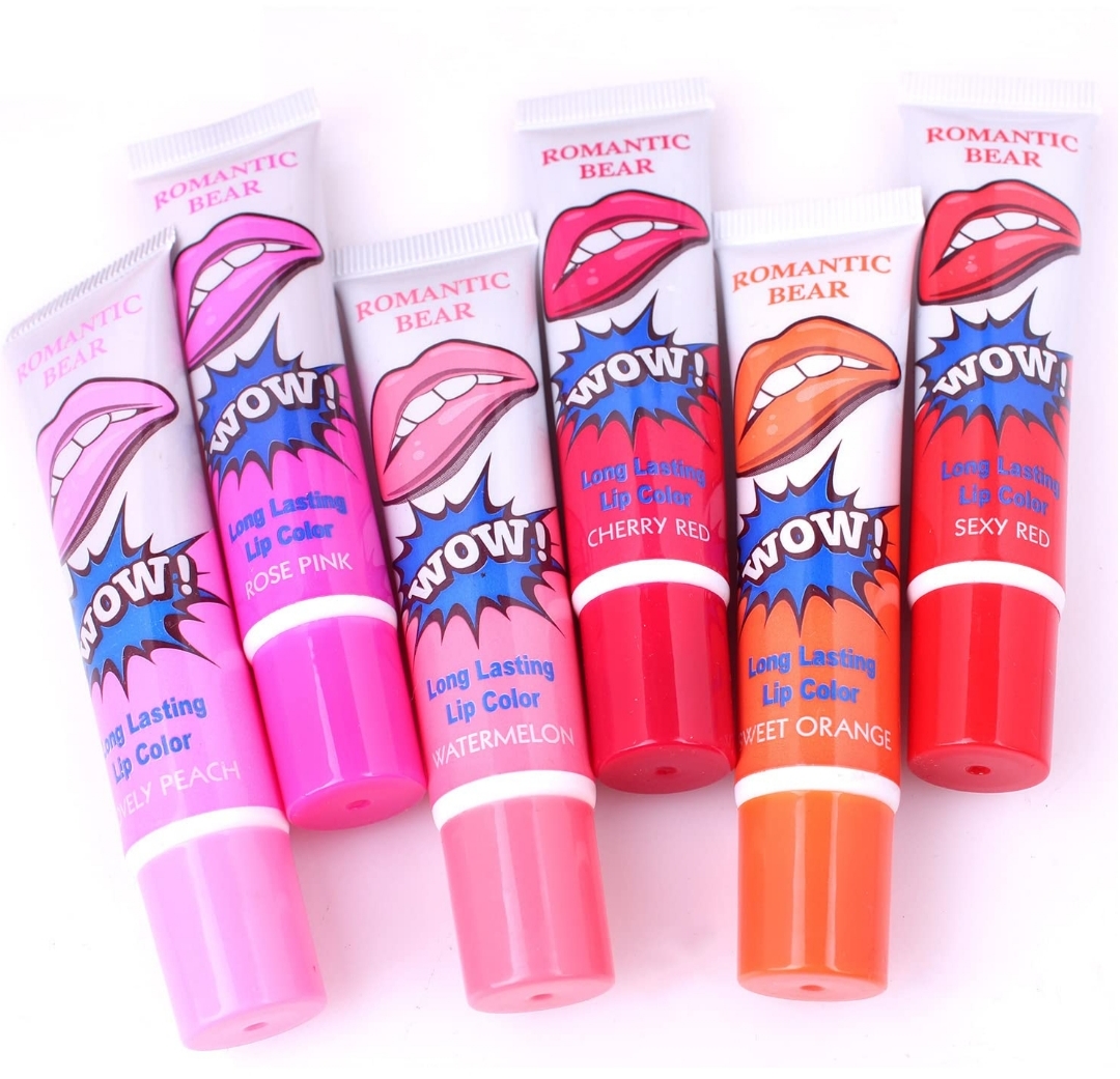 Long Lasting And Waterproof Peel Off Wow Lipsticks - 6 pcs - Multocolours Availble - Same as shown in Pictures