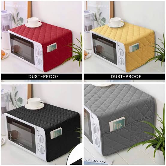 Oven Cover Microwave Dust Cover Waterproof Double Pocket Storage Bag Microwave oven cover full size with 4 Pockets