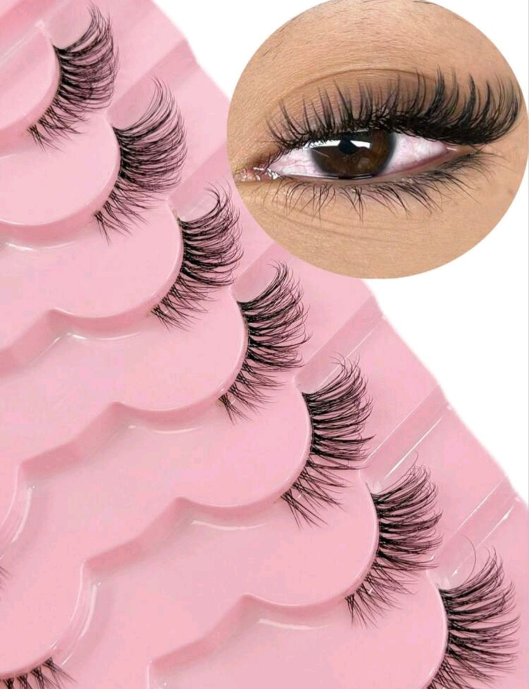 Natural Half-Strip Cat Eye Transparent Band False Eyelashes, Fluffy Lightweight 3D Faux Mink False Eyelash Set, Soft Wispy False Eyelashes - Suitable For Cosplay, European And American Style Extra Long Lashes
