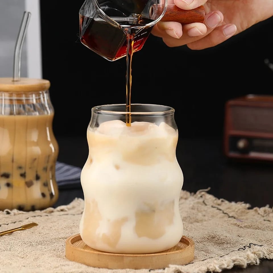 Ribbed Glass Sipper with Straw — order online with COD in Pakistan