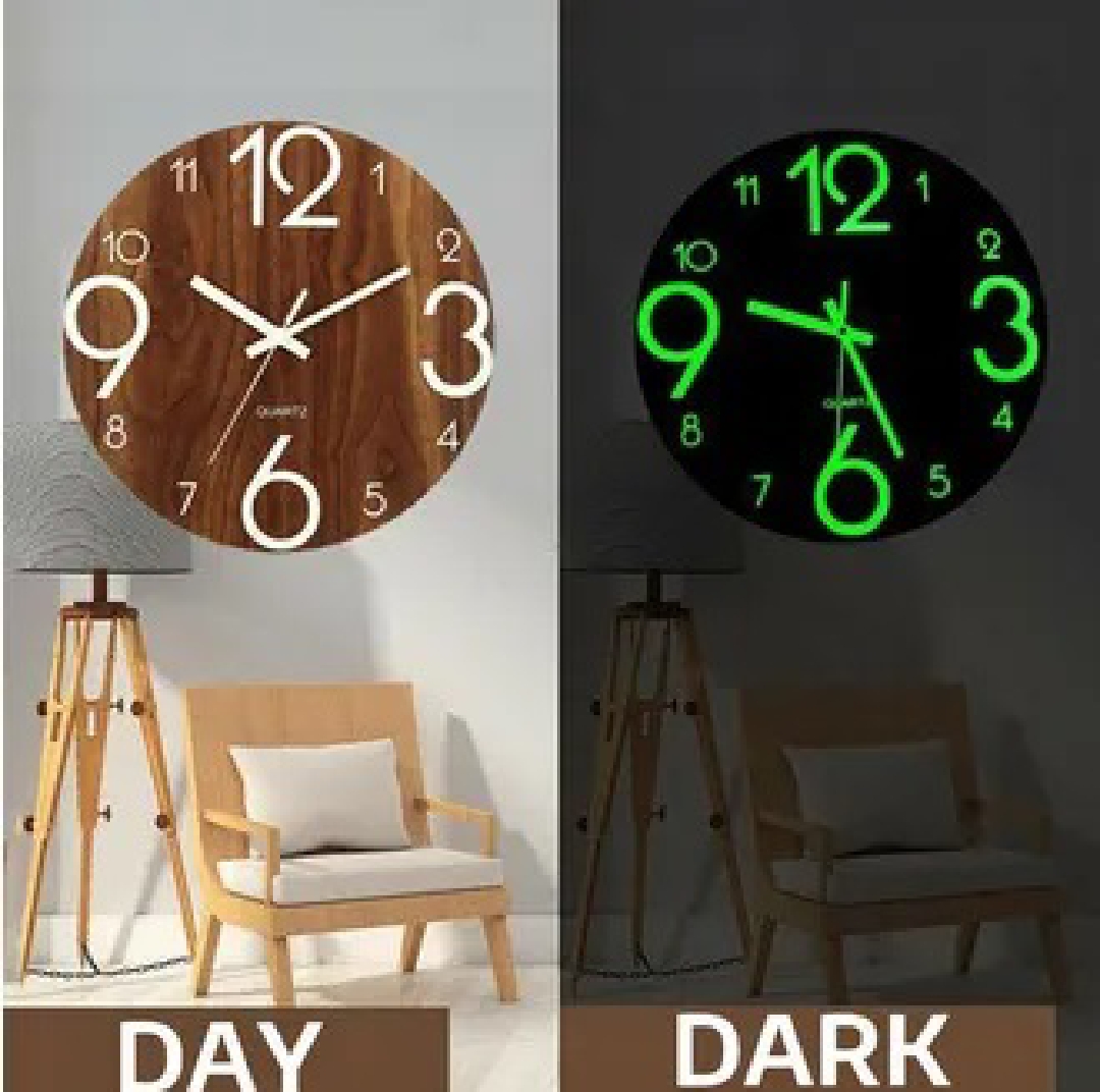 New  Acrylic light, Night Clock/ DIY 3D Clocks Night Luminous Large Wall Clock | Glow in the Night wall clock / 3D  luminous wall clock / night clock/ 24 hour display/ Wooden Wall Clock by alhafizwalls