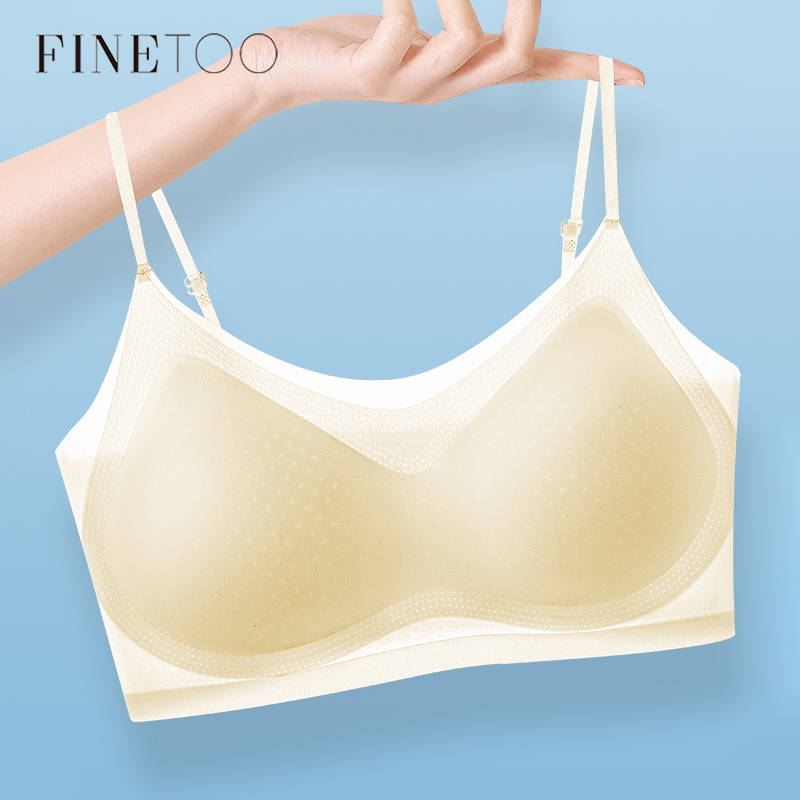 M-4XL Ultra-thin Seamless Bras Women's Ice Silk Breathable Wireless Vest Tops Girl  Push Up Gathered Padded Bralette Summer