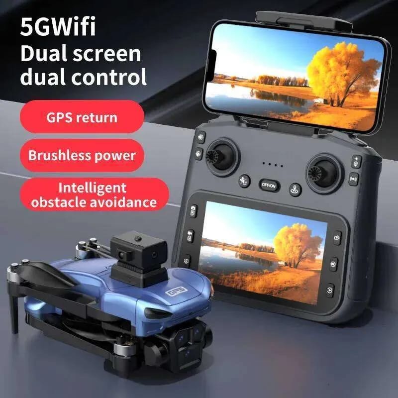 LH X89G 5G Wifi GPS Foldable Drone with HD Dual Camera | Brushless Motor | 4.5" LCD Screen Remote | Optical Flow | WiFi FPV | Altitude Hold RC Quadcopter