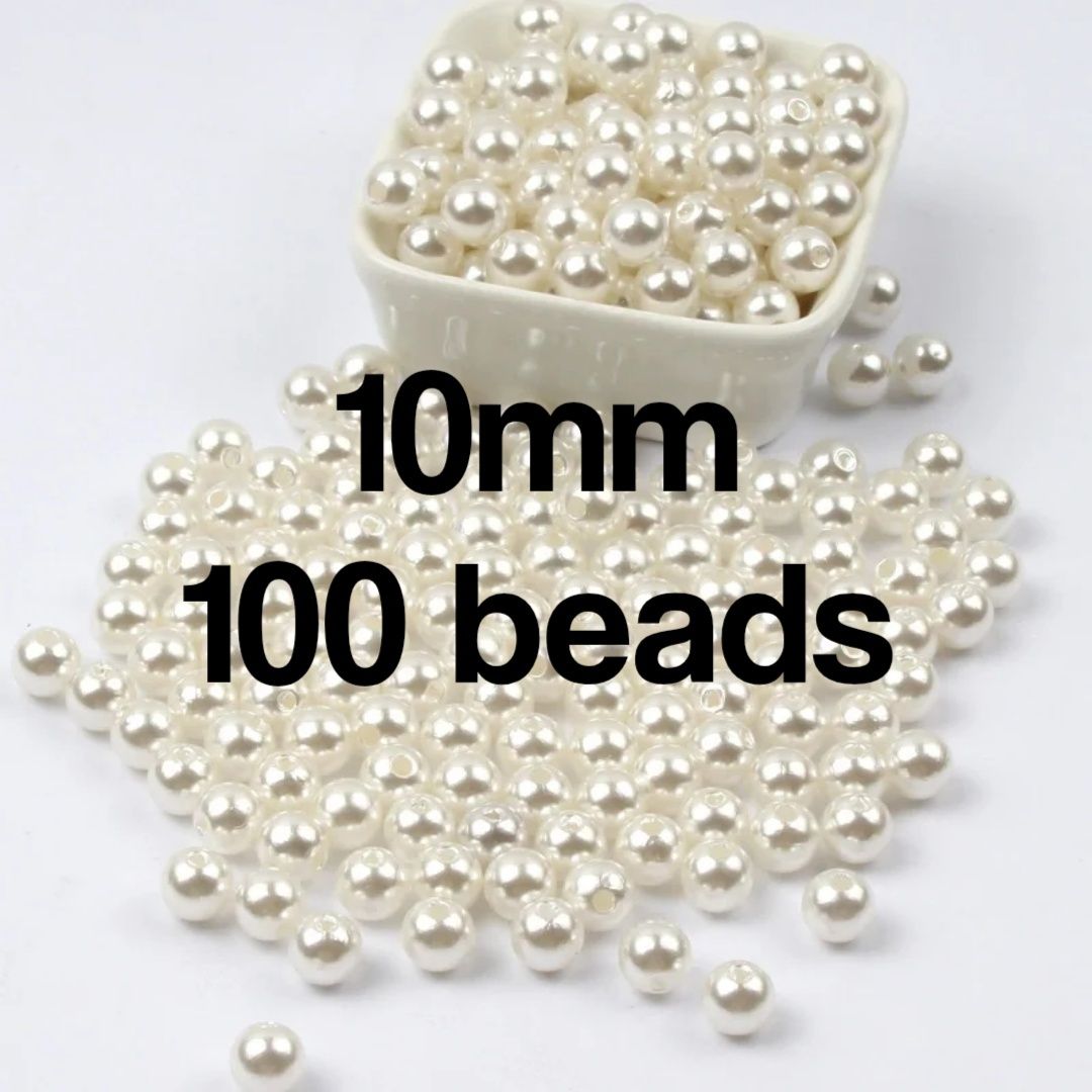 White beige pearl beads for jewelry making DIY accessories 4mm/ 6mm/ 8mm/ 10mm