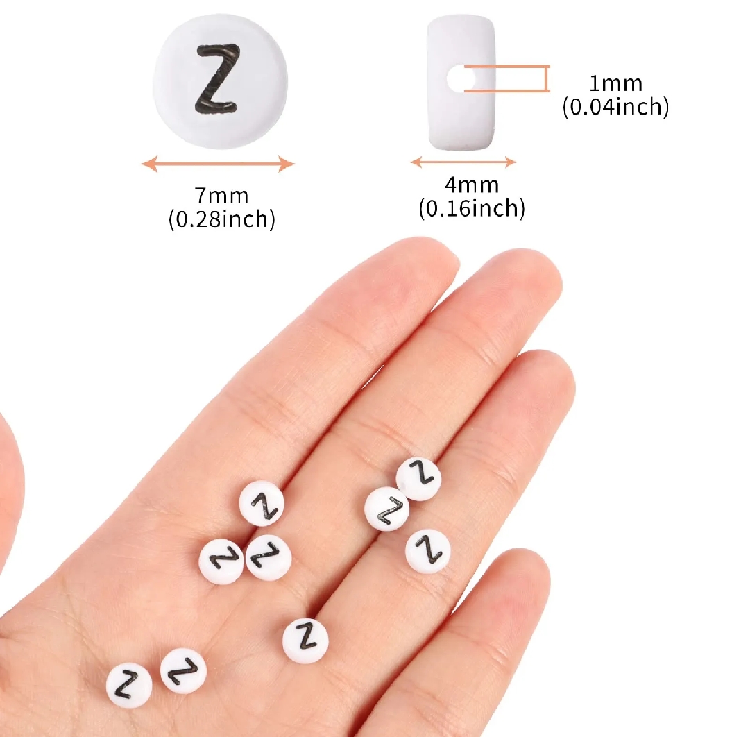 100 Pieces | Mixed White Round Alphabets Beads | Used in Making DIY Jewelry and Accessories beads for jewelry bracelets making A01